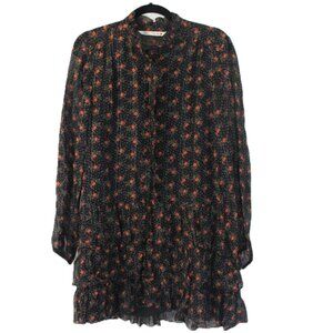 Zara Long Sleeve Floral Print Dress